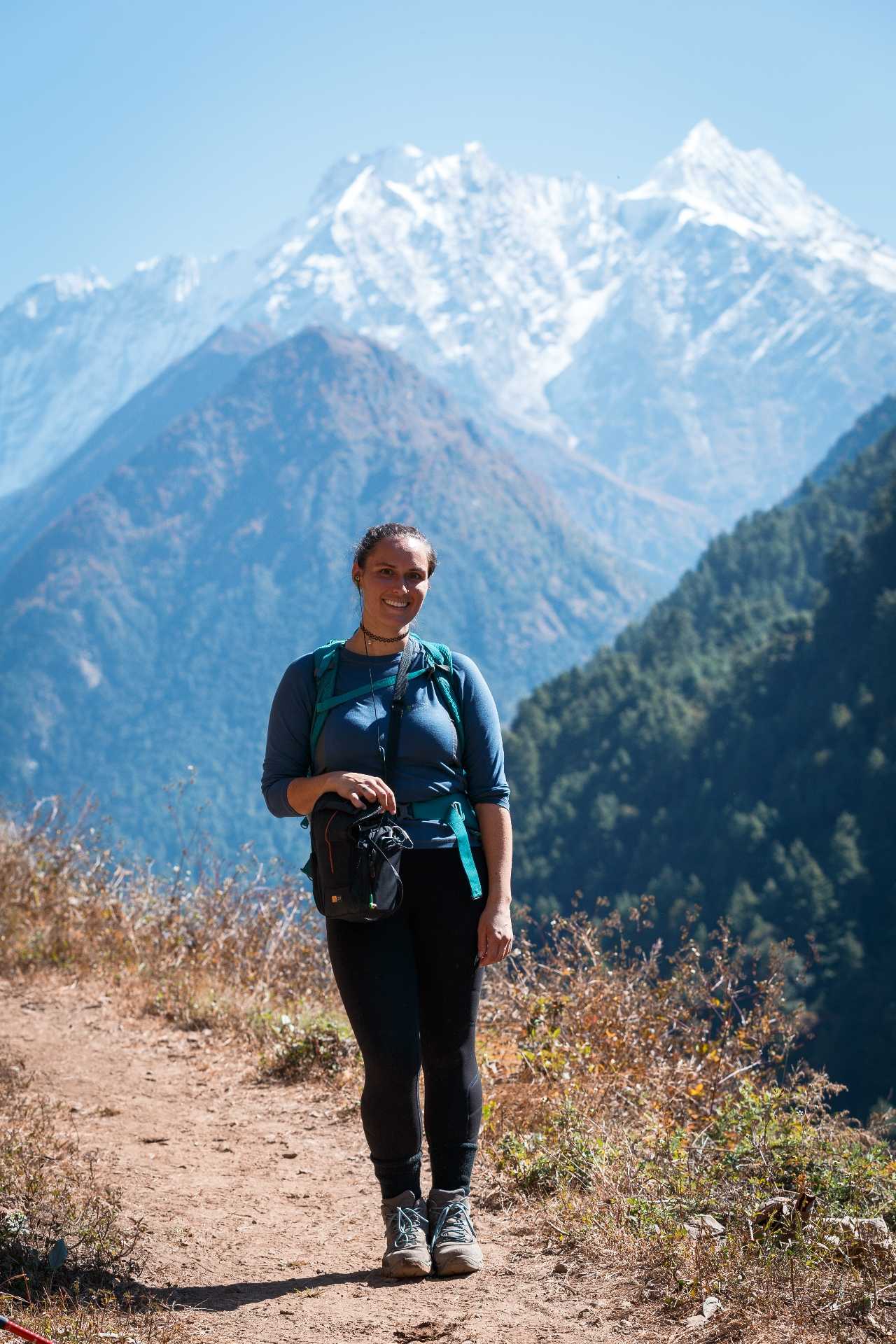 Quick photo of Kelsie on our manaslu trip.